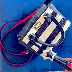 BETSY JOHNSON Black and White Crossbody